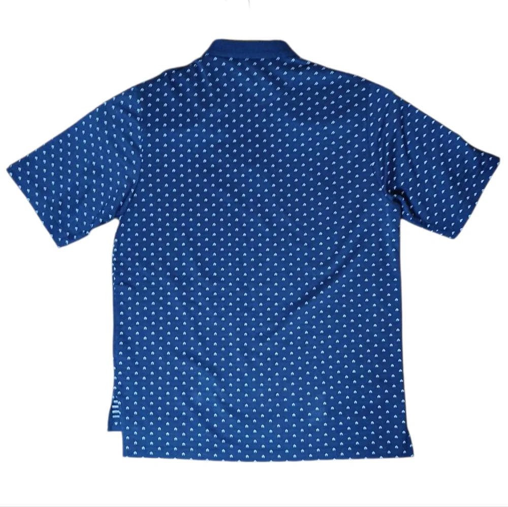 Polo‎ Golf Ralph Lauren Shirt Mens M Navy Blue Geometric AOP Pima Cotton Polo